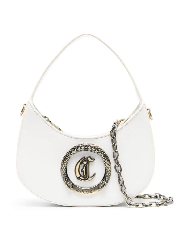 Just Cavalli metallic-snake detail faux-leather crossbody bag - White Cover