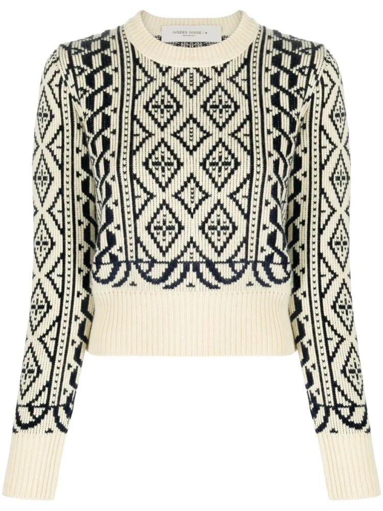 Golden Goose geometric-pattern cropped jumper - Neutrals Cover