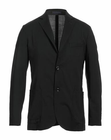 Cruna Man Blazer Black Virgin Wool, Elastane Cover