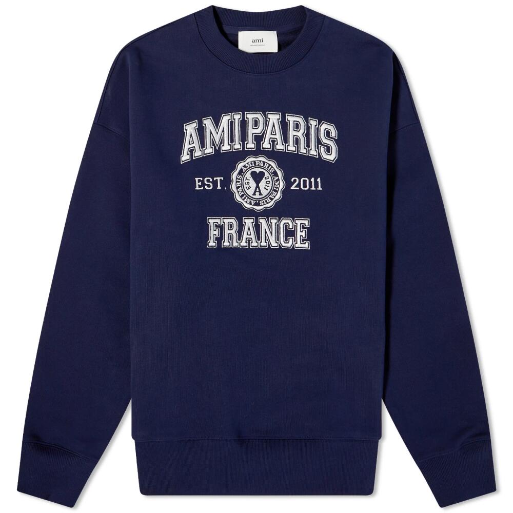 AMI Paris Women's Logo Sweat in Nautic Blue Cover