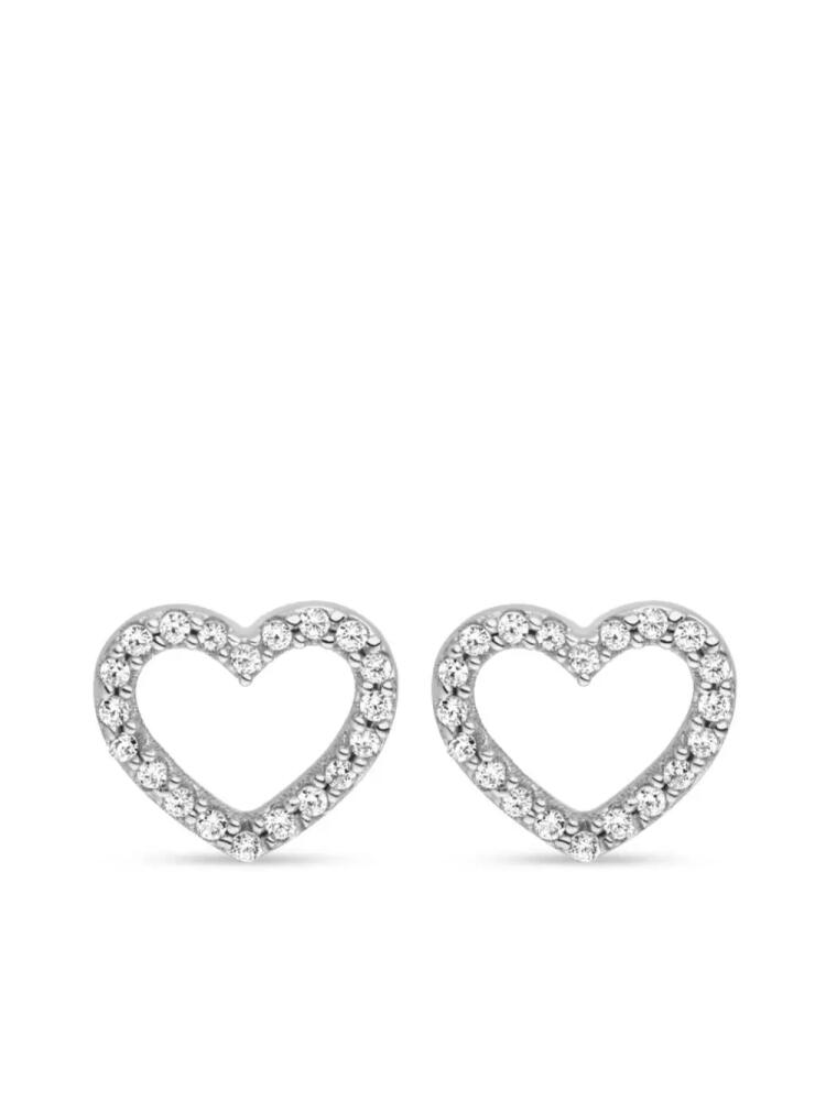 VEYNOU 14kt white gold Heart diamond stud earrings - Silver Cover