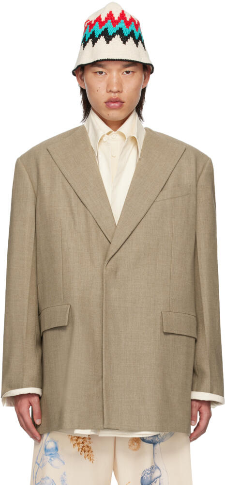 Jil Sander Taupe Padded Blazer Cover