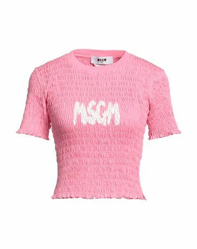 Msgm Woman T-shirt Pink Cotton Cover