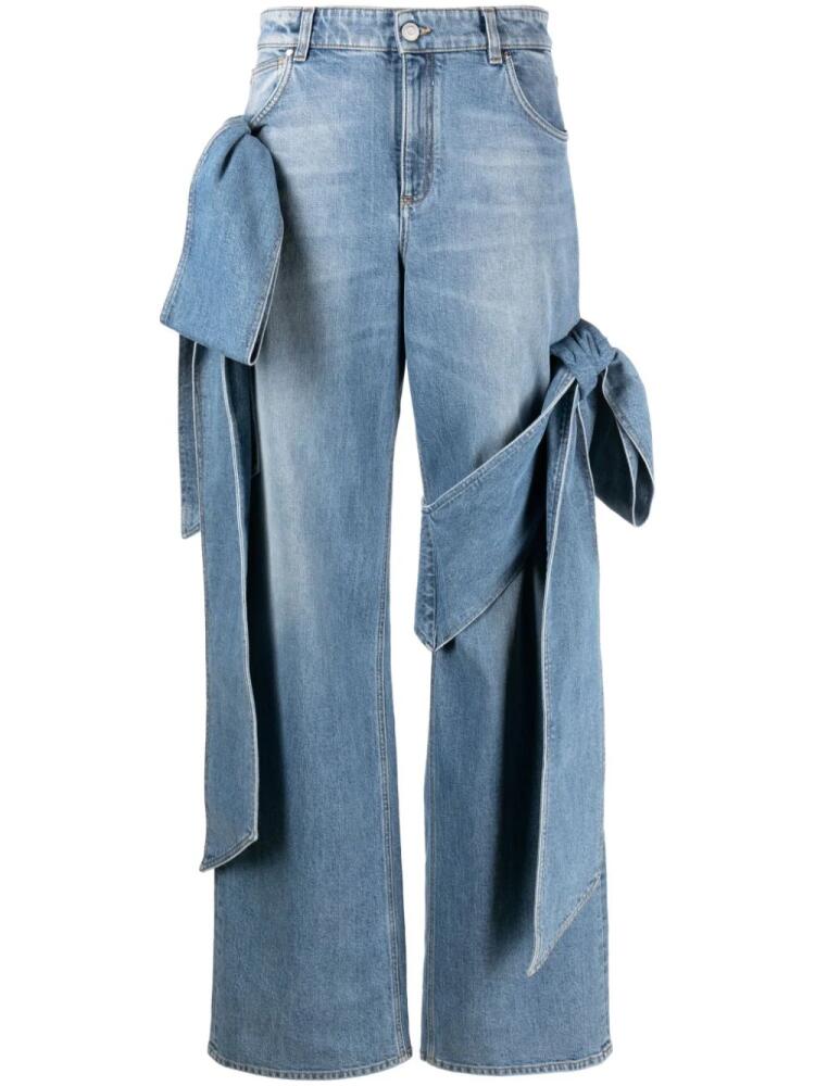 Blumarine 2J116A PANTA JCFIOCCHI BOW DETAIL WIDE LEG JEANS BLUE Cover