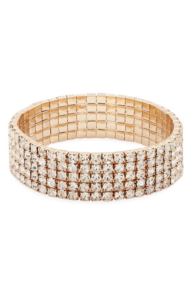 Nordstrom Rhinestone Stretch Bracelet in Clear- Gold Cover