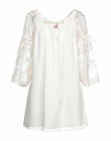 Gina Gorgeous Woman Mini dress Ivory Polyester, Viscose, Cotton Cover