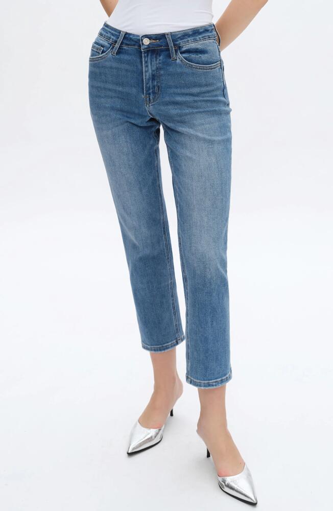 Bayeas High Waist Ankle Straight Leg Jeans in Dark Blue Cover