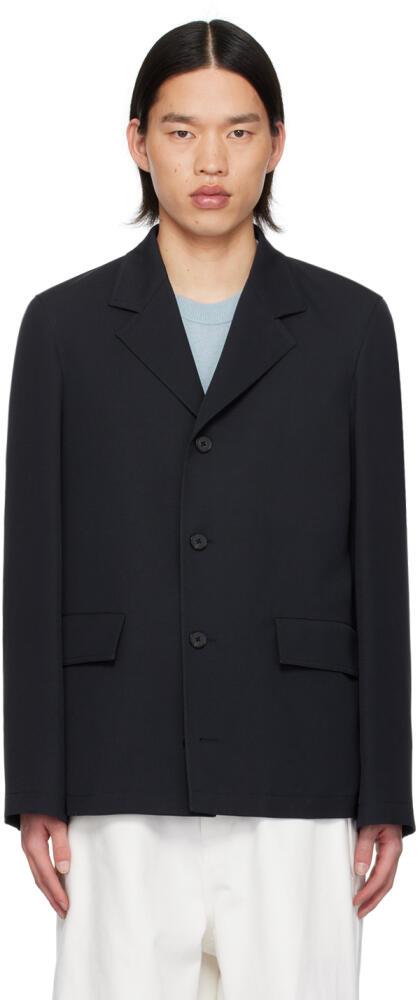 Jil Sander Navy Single-Breasted Blazer Cover