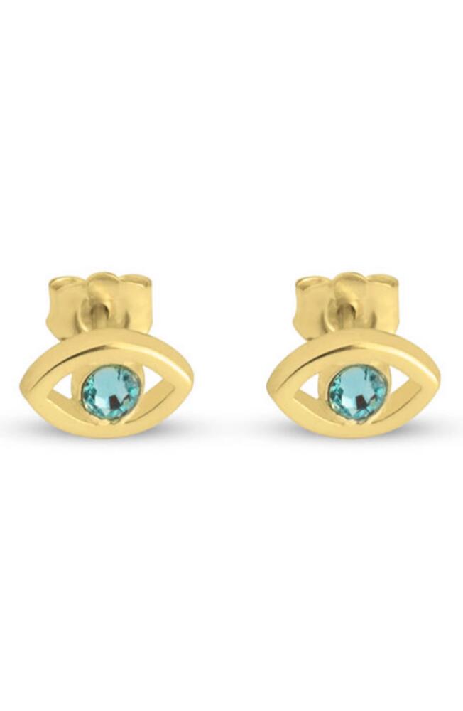 MELANIE MARIE Evil Eye Birthstone Stud Earrings in Gold Plated Cover