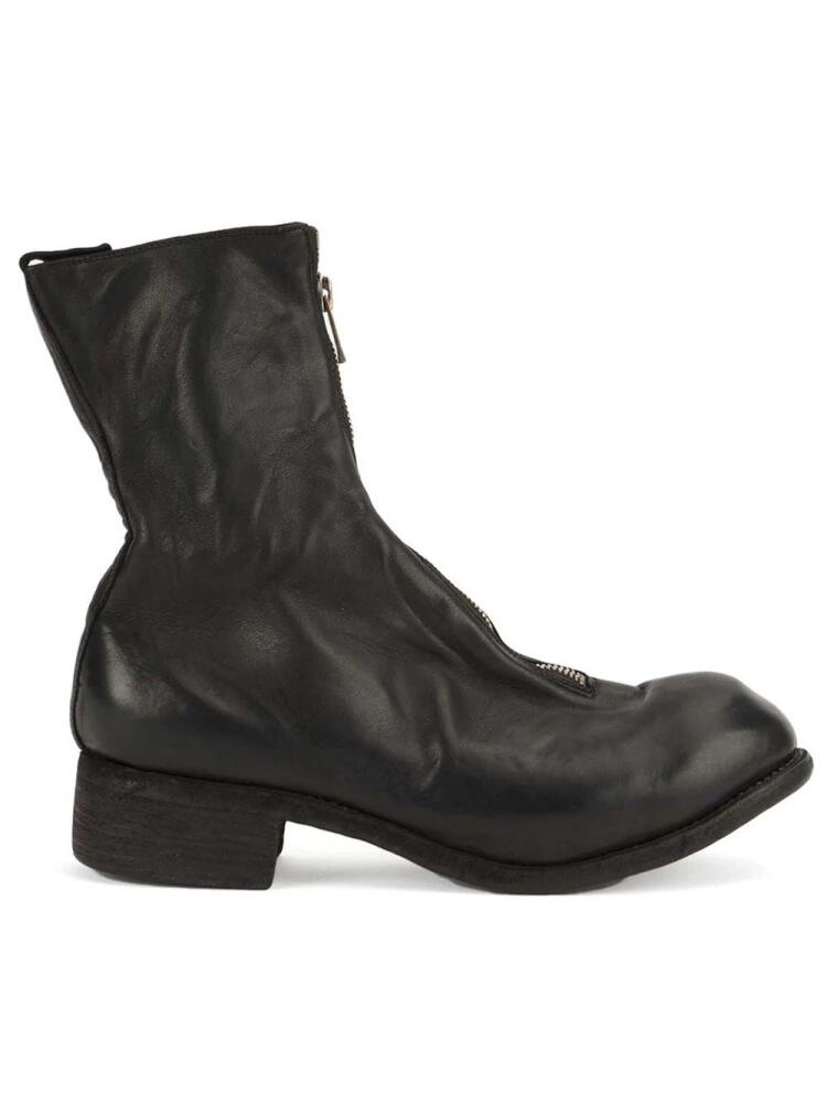 Guidi front zip ankle boots - Black Cover