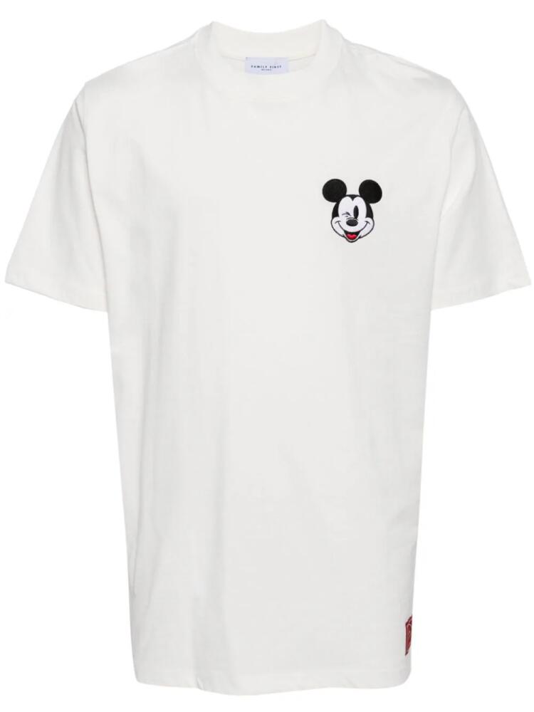 Family First Mickey Mouse-print cotton T-shirt - White Cover