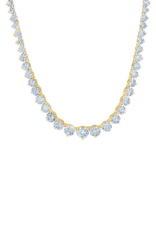 Crislu Graduated Cubic Zirconia Tennis Necklace in Gold Cover