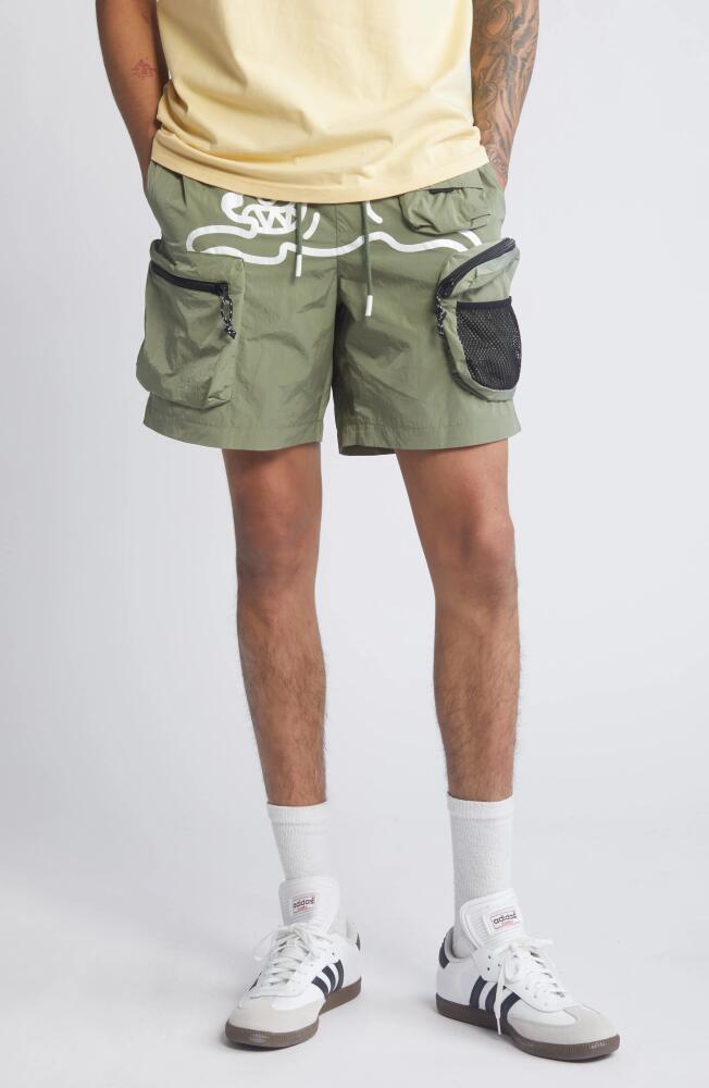 ICECREAM Hiker Cargo Shorts in Sea Spray Cover