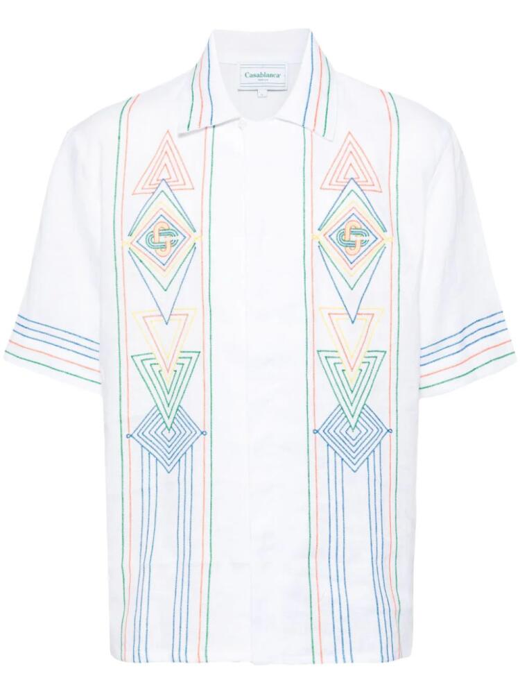 Casablanca embroidered short-sleeve shirt - White Cover