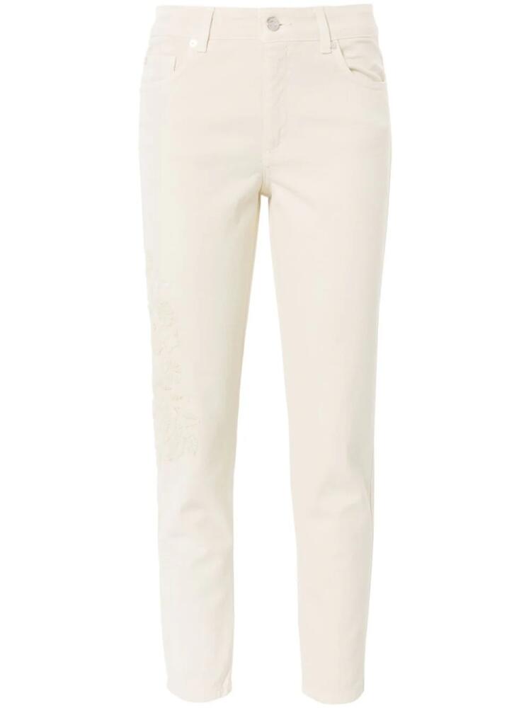 ERMANNO FIRENZE floral-embroidery tapered jeans - Neutrals Cover