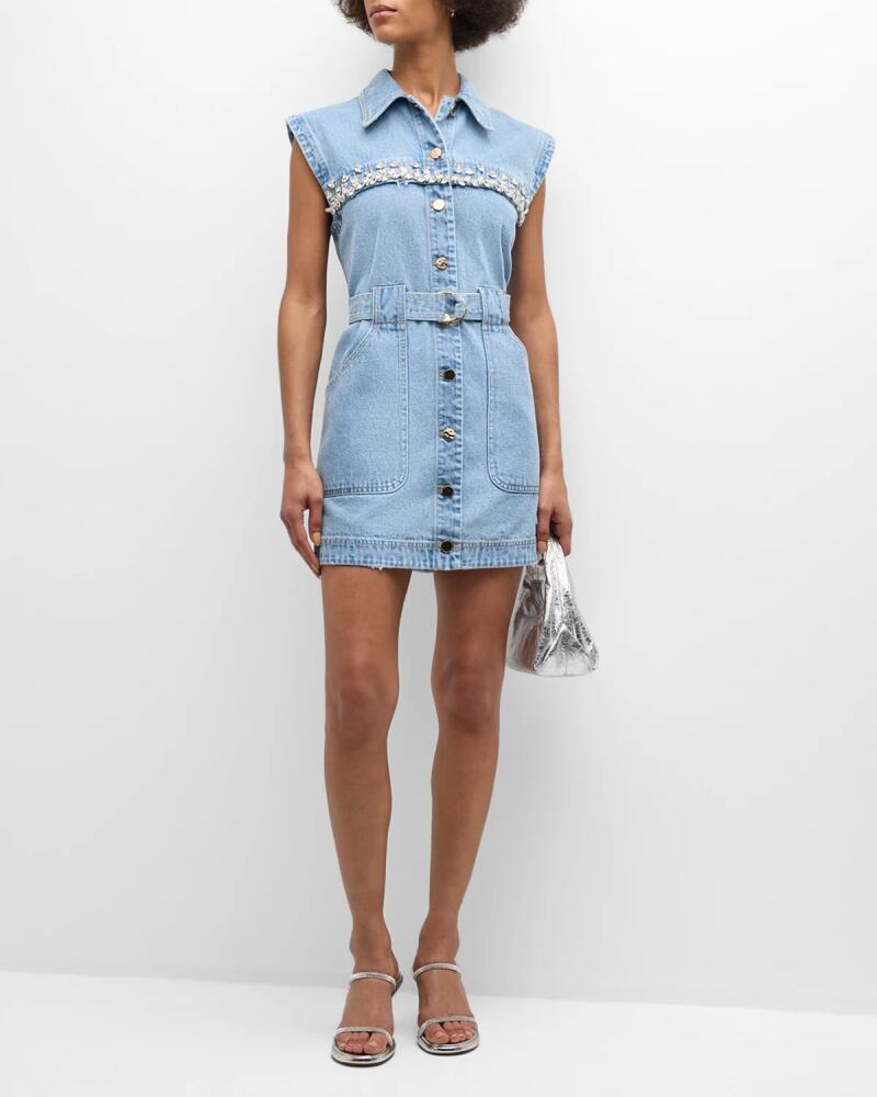 Acler Atrina Embellished Denim Mini Dress Cover