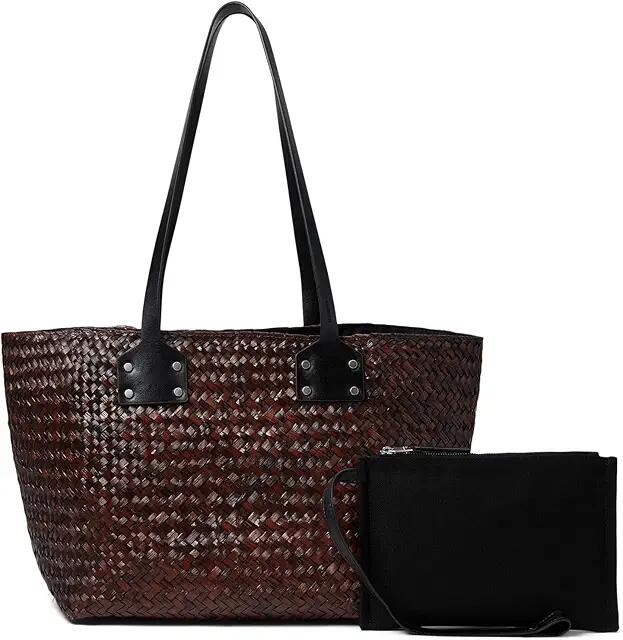 AllSaints Mosley Straw Tote (Peat Brown) Tote Handbags Cover