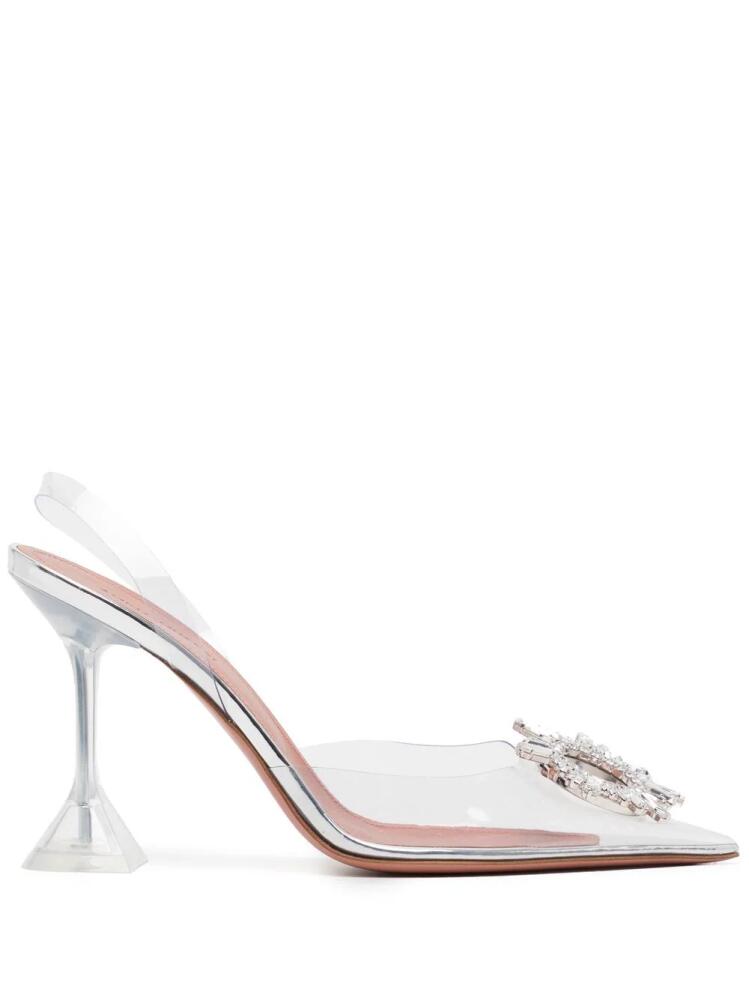 Amina Muaddi Begum 95mm transparent pumps - White Cover