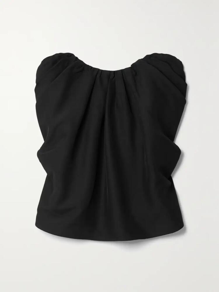 Co - Strapless Gathered Crepe Top - Black Cover