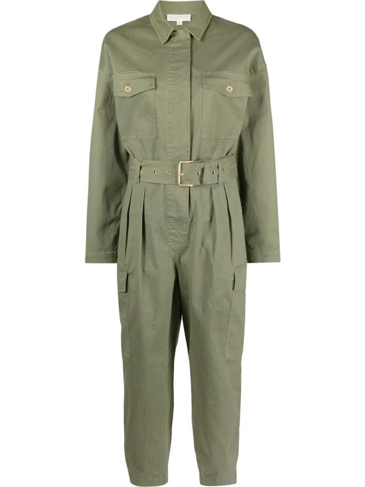 Michael Kors long-sleeve belted jumpsuit - Green Cover