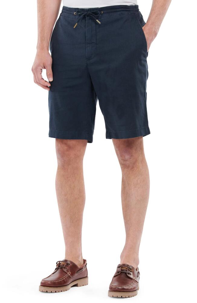 Barbour Linen & Cotton Blend Shorts in City Navy Cover