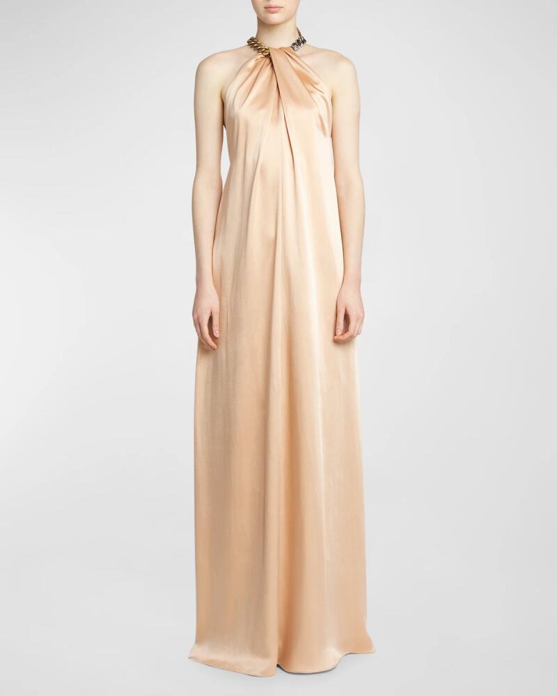 Stella McCartney Chain Halter Neck Satin Gown Cover