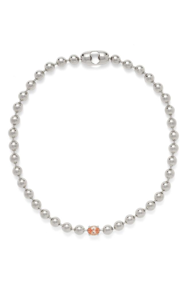 Lady Grey Selene Ball Chain Necklace in Silver/Peach Cover