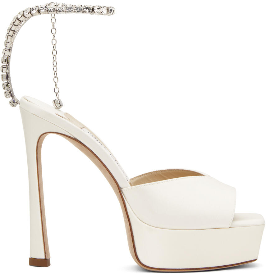 Jimmy Choo Off-White Saeda 125 Heeled Sandals Cover