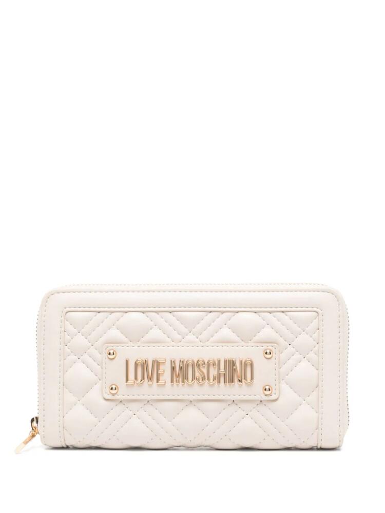 Love Moschino logo-plaque wallet - Neutrals Cover