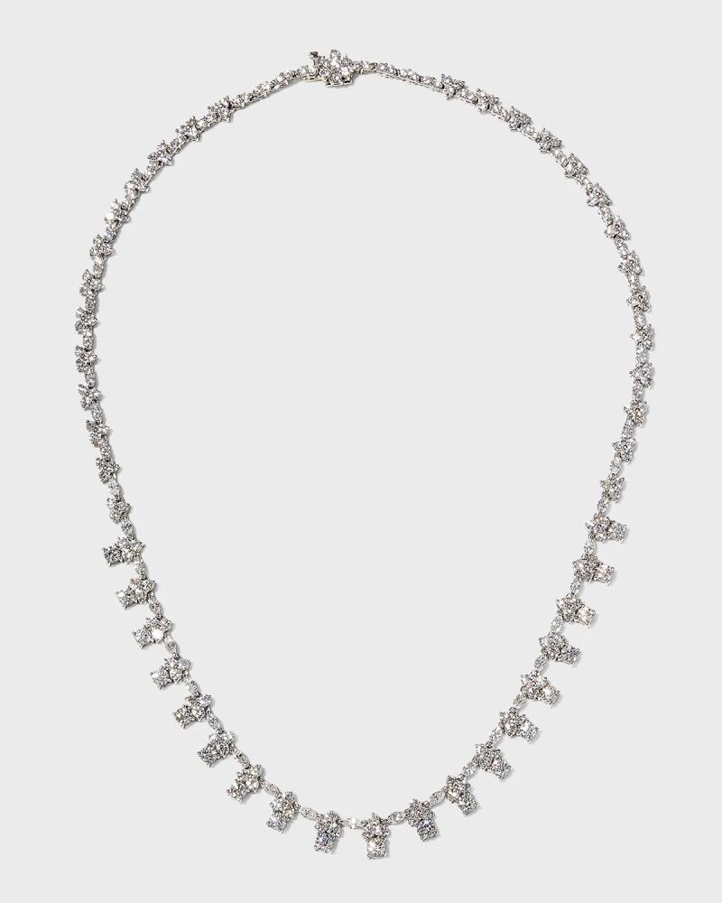 NM Estate Estate Platinum Diamond Cluster Link Necklace Cover