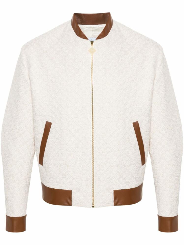 Casablanca monogram-jacquard bomber jacket - Neutrals Cover