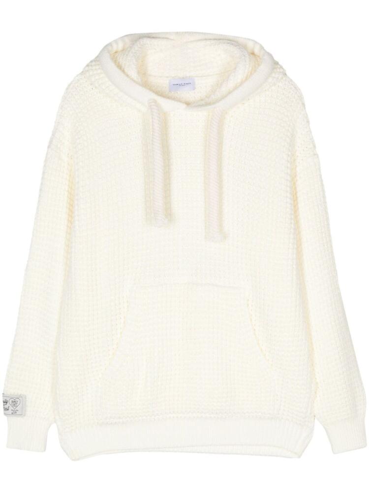 Family First knitted hoodie - White Cover