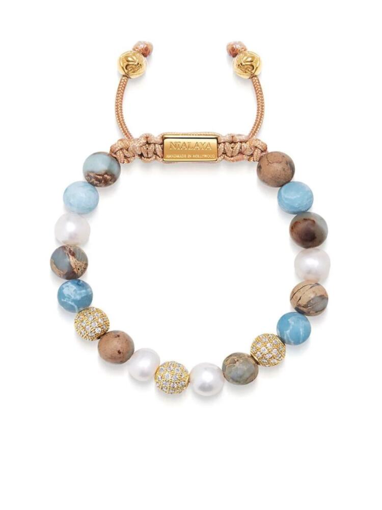 Nialaya Jewelry pearl-larimar-opal beaded bracelet - Blue Cover