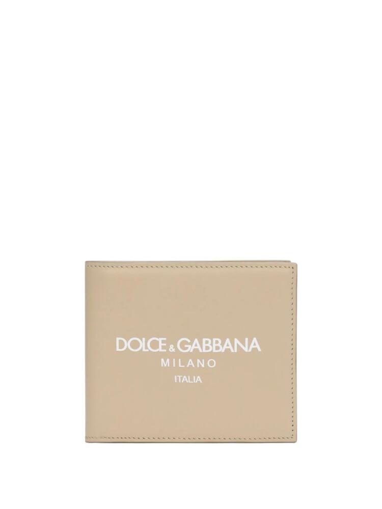 Dolce & Gabbana logo-print leather wallet - Neutrals Cover