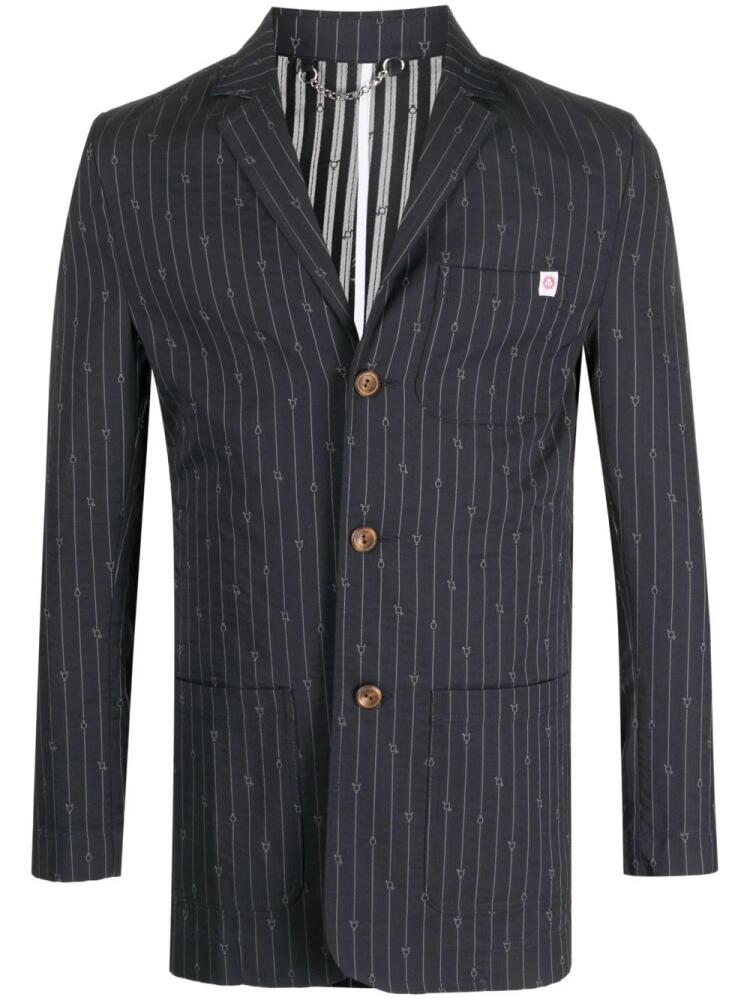 Charles Jeffrey Loverboy single-breasted pinstripe blazer - Blue Cover