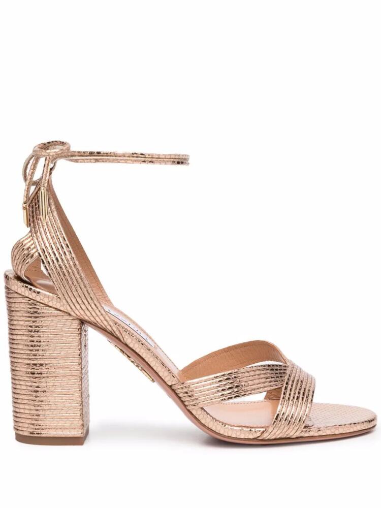 Aquazzura Ari leather sandals - Gold Cover