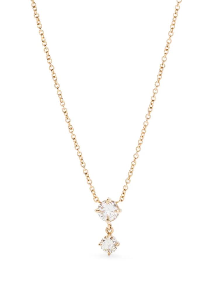 Lizzie Mandler Fine Jewelry 18kt yellow gold Alternating Drop diamond pendant necklace Cover