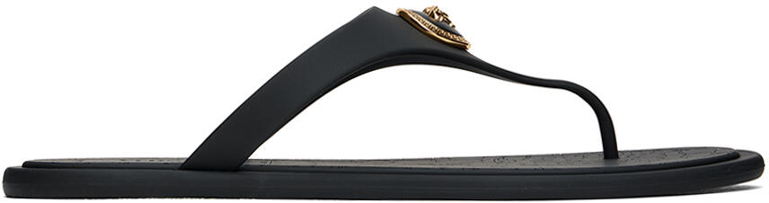 Versace Black Alia Flat Rubber Sandals Cover