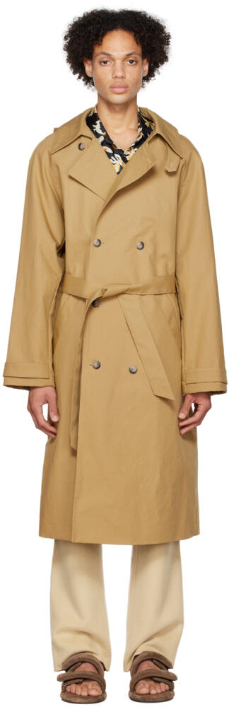 Nanushka Tan Loan Trench Coat Cover