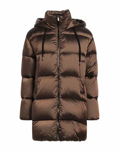 Peserico Easy Woman Puffer Brown Polyamide, Merino Wool Cover