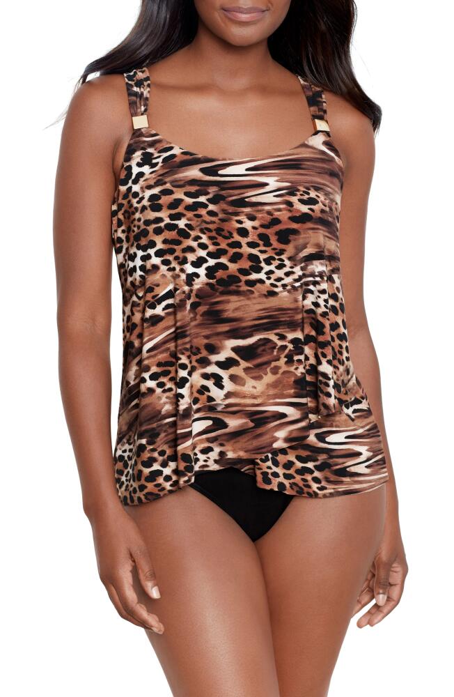 Miraclesuit Ocicat Dazzle Underwire Tankini Top in Black/Multi Cover