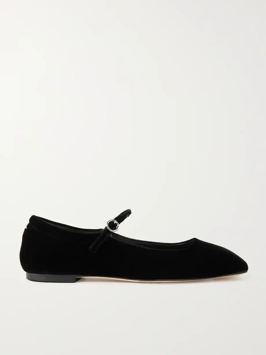 Aeyde - Uma Velvet Mary Jane Ballet Flats - Black Cover