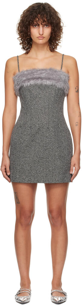 MSGM Gray Fleece Trim Minidress Cover