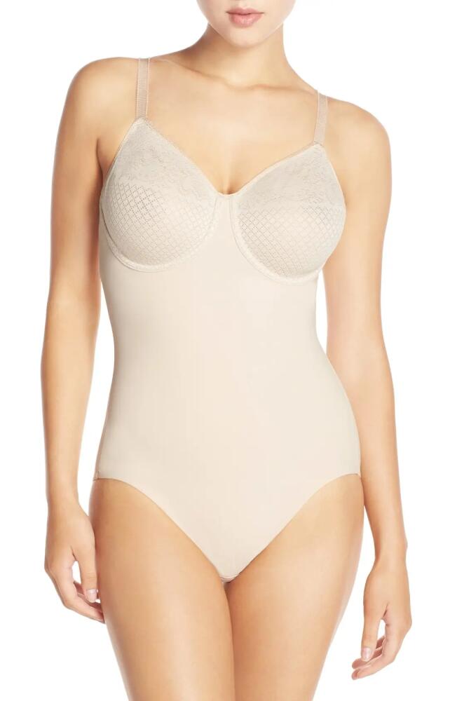 Wacoal Visual Effects Underwire Shaping Bodysuit in Sand Cover