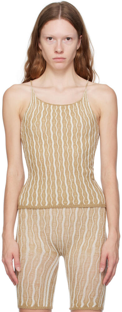 Isa Boulder Beige & White Cactus Tank Top Cover