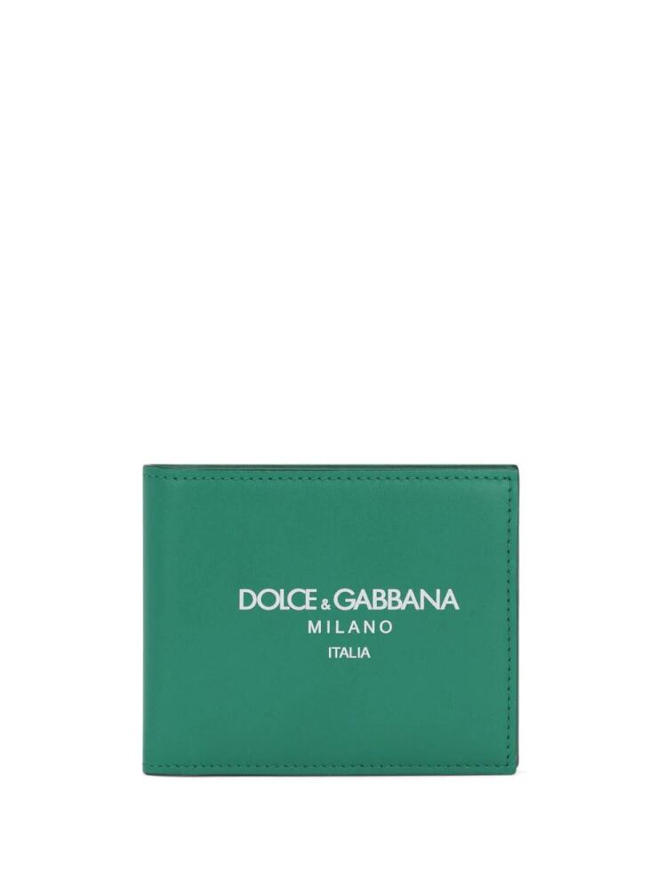 Dolce & Gabbana logo-print leather wallet - Green Cover