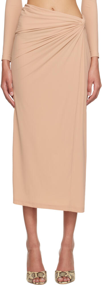 Atlein Beige Knotted Maxi Skirt Cover