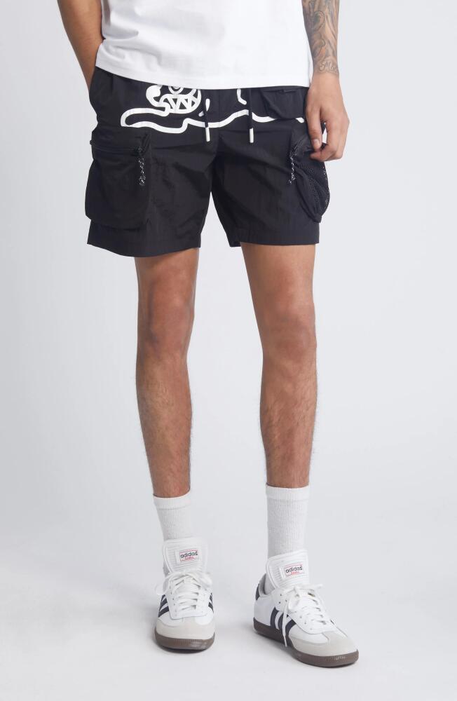 ICECREAM Hiker Cargo Shorts in Black Cover