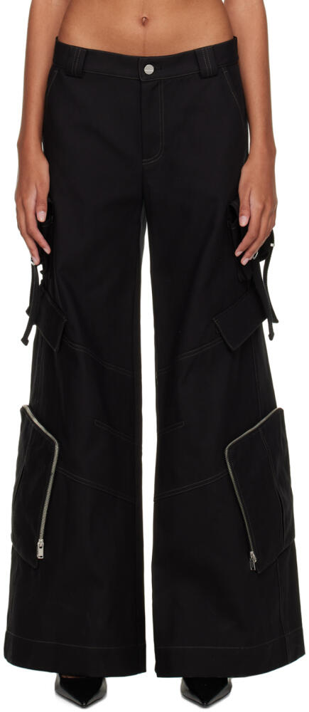 Dion Lee Black Multi-Pocket Cargo Trousers Cover