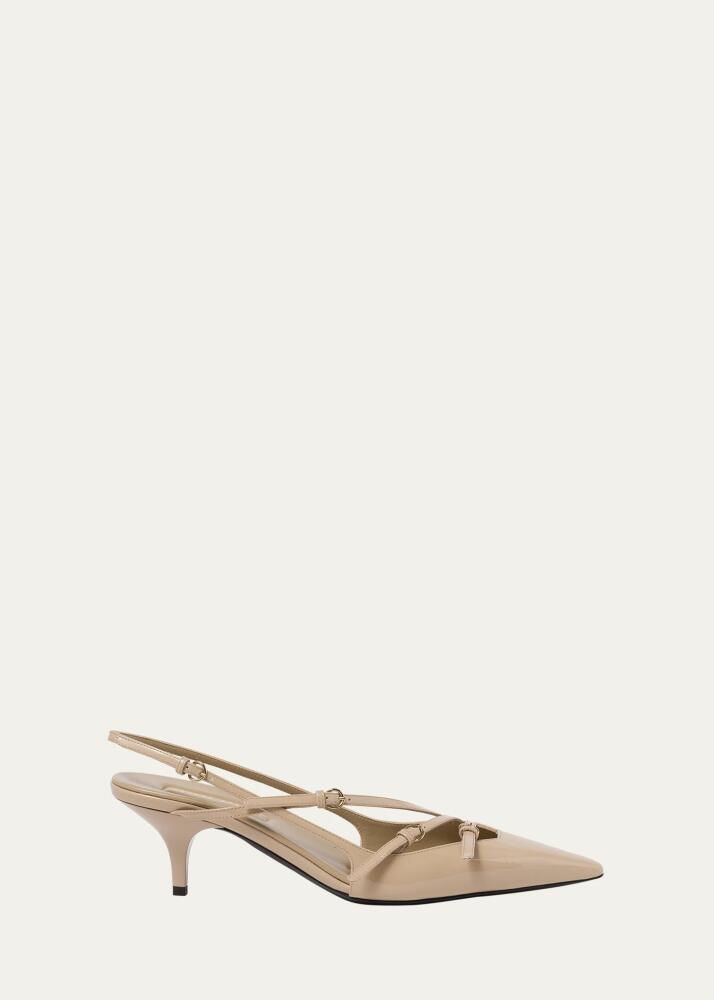 Miu Miu Patent Buckle-Trio Slingback Pumps Cover